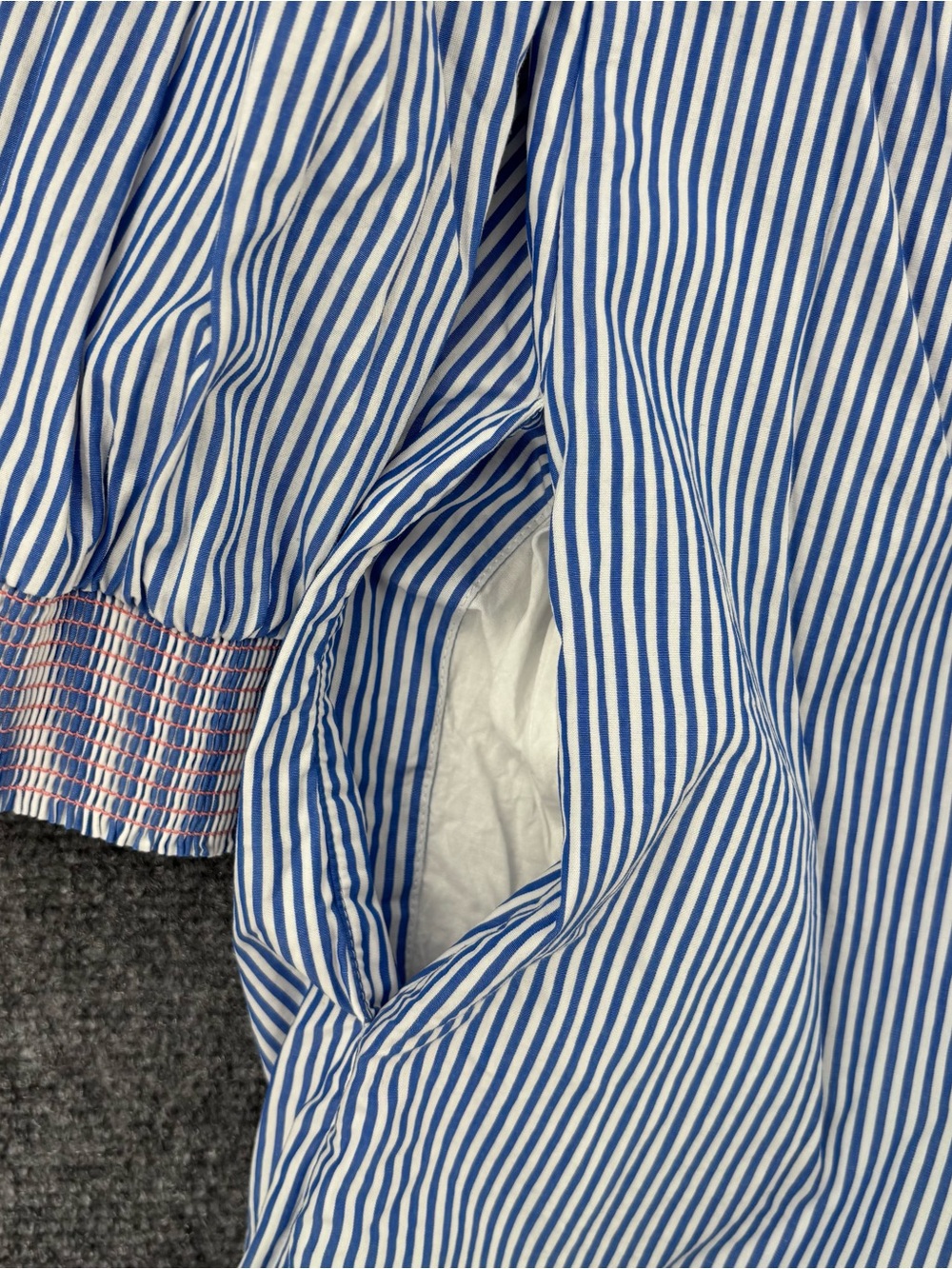 J Crew Blue White Striped Popover Dress Embroidered Women’s XS Coastal Preppy - Picture 10 of 15